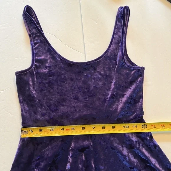 Nollie Juniors Crushed Velvet Dress color purple pull on style size small - Picture 7 of 11